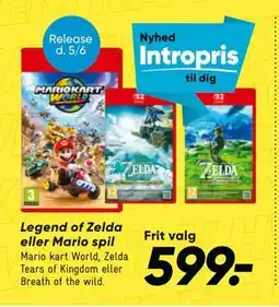 Bilka Legend of Zelda eller Mario spil tilbud