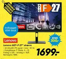Bilka Lenovo N27-P 27” skærm tilbud