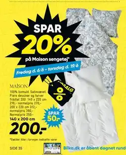 Bilka SPAR 20% på Maison sengetøj tilbud