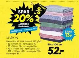 Bilka SPAR 20% på MAISON håndklæder tilbud