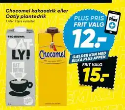 Bilka Chocomel kakaodrik eller Oatly plantedrik tilbud