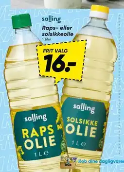 Bilka Raps- eller solsikkeolie tilbud