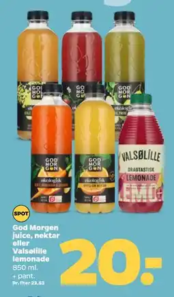 Netto God Morgen juice, nektar eller Valsølille lemonade tilbud
