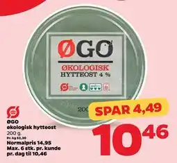 Netto ØGO økologisk hytteost tilbud