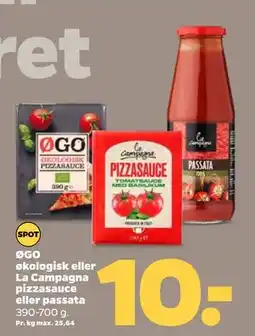 Netto ØGO økologisk eller La Campagna pizzasauce eller passata tilbud