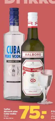 Netto Taffel Akvavit eller Cuba vodka tilbud