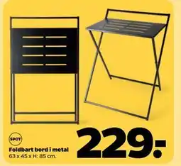 Foldbart bord i metal