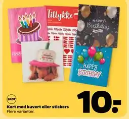 Netto Kort med kuvert eller stickers tilbud