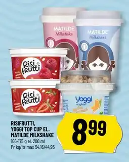 Løvbjerg RISIFRUTTI, YOGGI TOP CUP EL. MATILDE MILKSHAKE tilbud