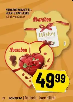 Løvbjerg MARABOU WISHES EL. HEARTS GAVEÆSKE tilbud