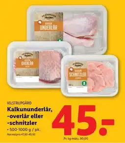 Lidl Kalkununderlår, -overlår eller -schnitzler tilbud