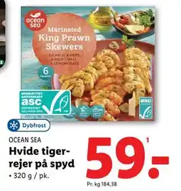 Lidl Hvide tigerrejer på spyd tilbud