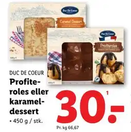 Lidl Profiteroles eller karameldessert tilbud
