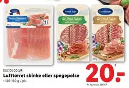 Lidl Lufttørret skinke eller spegepølse tilbud