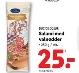 Lidl Salami med valnødder tilbud