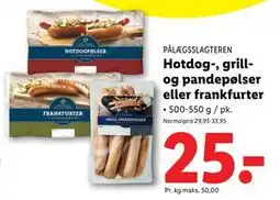 Lidl Hotdog-, grill- og pandepølser eller frankfurter tilbud