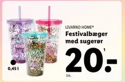 Lidl Festivalbæger med sugerør tilbud