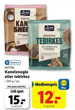 Lidl Kanelsnegle eller tebirkes tilbud
