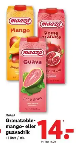 Lidl Granatæblemango- eller guavadrik tilbud