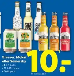 Lidl Breezer, Mokai eller Somersby tilbud
