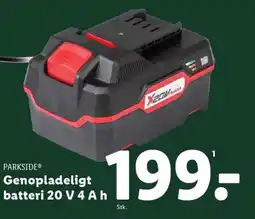 Lidl PARKSIDE® Genopladeligt batteri 20 V4Ah tilbud