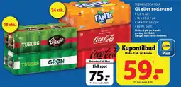 Lidl TUBORG/COCA-COLA Øl eller sodavand tilbud