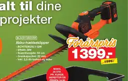 Bauhaus BLACK+DECKER Akku-hækkeklipper tilbud