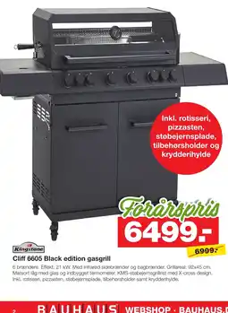 Bauhaus Kingstone Cliff 6605 Black edition gasgrill tilbud