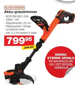 Bauhaus BLACK+DECKER Akku-græstrimmer tilbud
