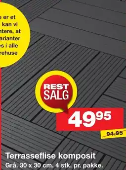 Terrasseflise komposit