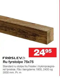 Bauhaus FRØSLEV Ru fyrstolpe 75x75 tilbud