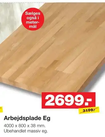 Bauhaus Arbejdsplade Eg tilbud