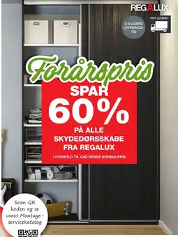 Bauhaus PÅ ALLE SKYDEDØRSSKABE FRA REGALUX tilbud