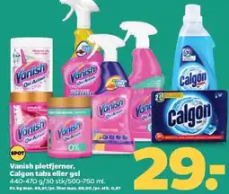 Vanis pletfjerner, Calgon tabs eller gel