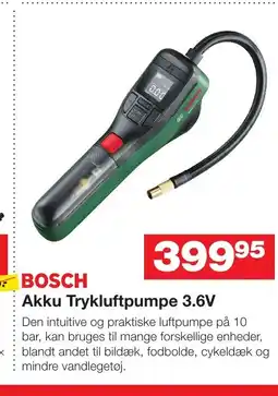 Bauhaus BOSCH Akku Trykluftpumpe 3.6V tilbud