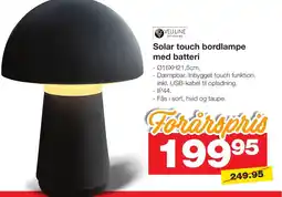 Bauhaus Solar touch bordlampe med batteri tilbud