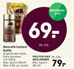 SPAR Nescafé Instant Kaffe tilbud