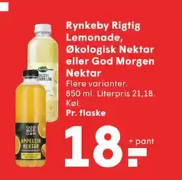 SPAR Rynkeby Rigtig Lemonade, Økologisk Nektar eller God Morgen Nektar tilbud