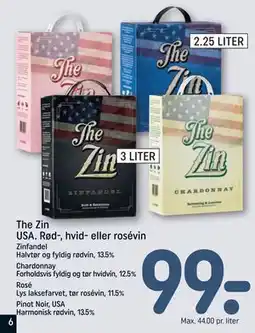 REMA 1000 The Zin USA. Rød-, hvid- eller rosévin tilbud