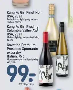 REMA 1000 Cavatina Premium Prosecco Spumante extra dry Italien, 75 cl tilbud
