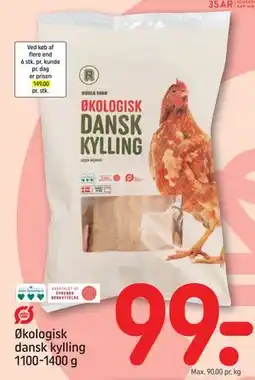 REMA 1000 Økologisk dansk kylling 1100-1400 g tilbud