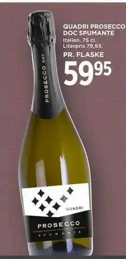 MENY QUADRI PROSECCO DOC SPUMANTE tilbud