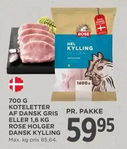 MENY 700 G KOTELETTER AF DANSK GRIS ELLER 1,6 KG DANSK KYLLING tilbud