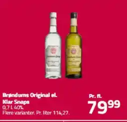 Fleggaard Brøndums Original el. Klar Snaps tilbud
