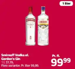 Fleggaard Smimoff Vodka el. Gordon's Gin tilbud