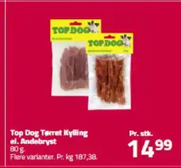 Fleggaard Top Dog Tørret Kylling el. Andebryst tilbud