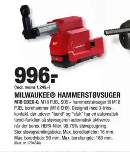 Stark MILWAUKEEⓇ HAMMERSTØVSUGER tilbud