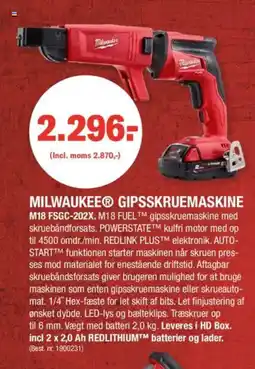 Stark MILWAUKEEⓇ GIPSSKRUEMASKINE tilbud