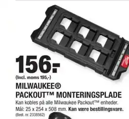 Stark MILWAUKEEⓇ PACKOUT™M MONTERINGSPLADE tilbud