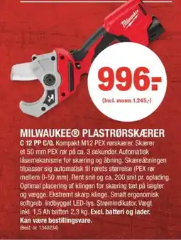 Stark MILWAUKEEⓇ PLASTRØRSKÆRER tilbud